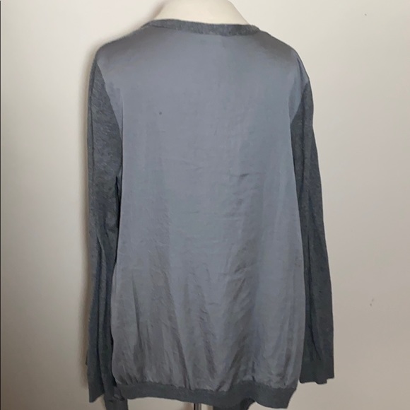 Covington open front cardigan sweater M gray cascade draped lightweight long - Picture 3 of 4